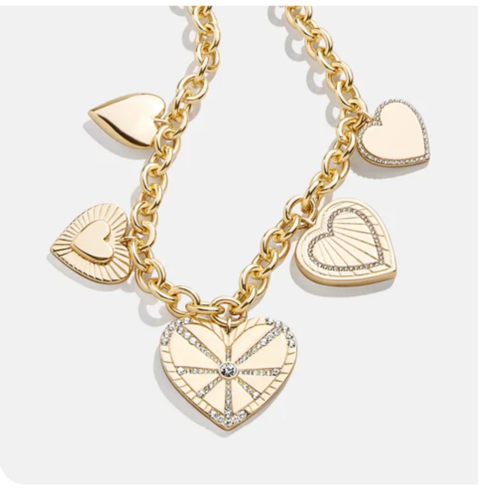 BaubleBar Gold Heart Charm Necklace